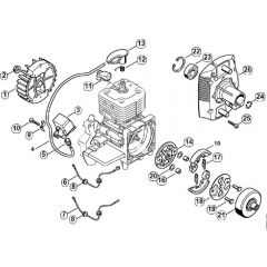 Genuine Stihl FS400 / D - Ignition system, Clutch