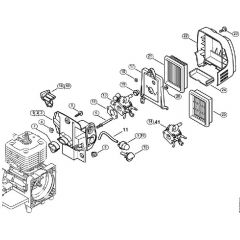 Genuine Stihl FS400 / F - Carburetor housing, Air filter