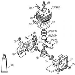 Genuine Stihl FS400 K / A - Crankcase, Cylinder