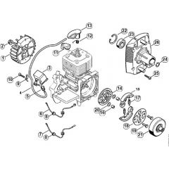 Genuine Stihl FS400 K / D - Ignition system, Clutch