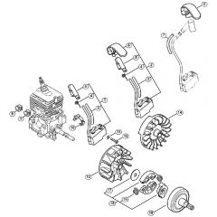 Genuine Stihl FS40 C-E / E - Ignition system, Clutch