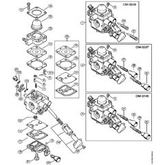 Genuine Stihl FS40 C-E / J - Carburetor C1M-S226, C1M-S207, C1M-S145