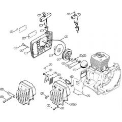 Genuine Stihl FS420 / B - Rewind starter, Muffler