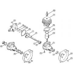 Genuine Stihl FS44 R / A - Crankcase, Cylinder