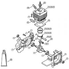 Genuine Stihl FS450 / A - Crankcase, Cylinder