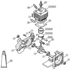 Genuine Stihl FS450 L / A - Crankcase, Cylinder