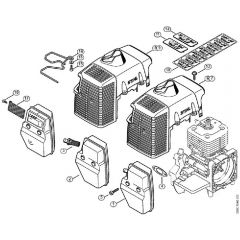 Genuine Stihl FS450 L / C - Muffler, Shroud