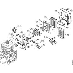 Genuine Stihl FS450 L / F - Carburetor housing, Air filter