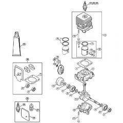 Genuine Stihl FS45 / A - Crankcase, Cylinder