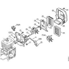 Genuine Stihl FS480 / F - Carburetor housing, Air filter