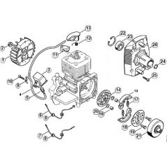 Genuine Stihl FS480 K / D - Ignition system, Clutch