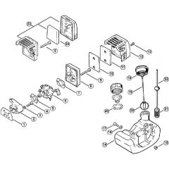 Genuine Stihl FS52 / D - Air filter, Fuel tank