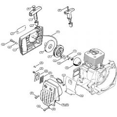 Genuine Stihl FS550 / B - Rewind starter, Muffler