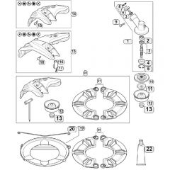 Genuine Stihl FS55 2-MIX / AF - Gear head, Deflector