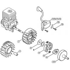 Genuine Stihl FS55 2-MIX / G - Ignition system, Clutch