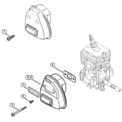 Genuine Stihl FS56 C-E / D - Muffler