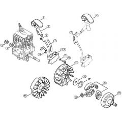 Genuine Stihl FS56 C-E / E - Ignition system, Clutch