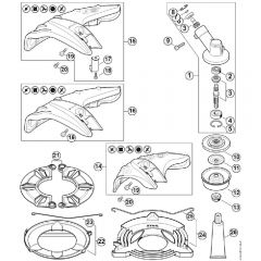 Genuine Stihl FS56 C-E / O - Gear head, Deflector