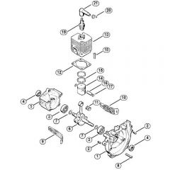 Genuine Stihl FS62 / A - Crankcase, Cylinder