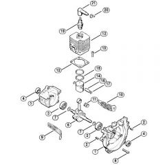 Genuine Stihl FS66 / A - Crankcase, Cylinder