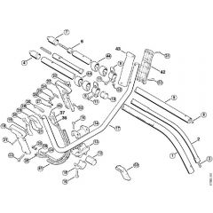 Genuine Stihl FS66 R / G - Two-handed handle bar, Drive tube assembly