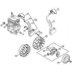 Genuine Stihl FS70 RC-E / D - Ignition system, Clutch