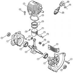 Genuine Stihl FS72 / A - Crankcase, Cylinder