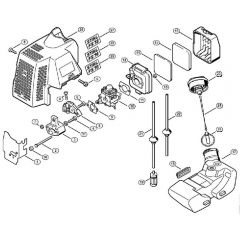 Genuine Stihl FS72 / D - Air filter, Fuel tank