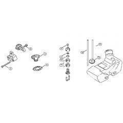 Genuine Stihl FS72 / E - Air filter, Fuel tank (01.94), (53.92)