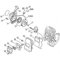 Genuine Stihl FS76 / B - Rewind starter, Muffler