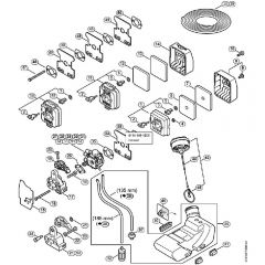 Genuine Stihl FS80 / D - Air filter, Fuel tank