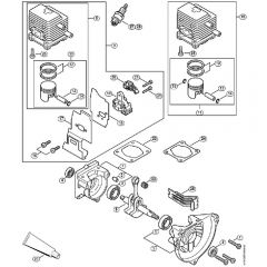 Genuine Stihl FS85 / A - Crankcase, Cylinder