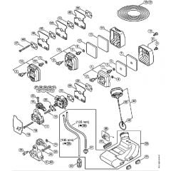 Genuine Stihl FS85 R / D - Air filter, Fuel tank