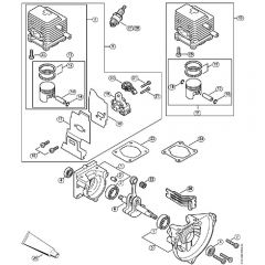 Genuine Stihl FS85 T / A - Crankcase, Cylinder