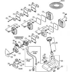 Genuine Stihl FS85 T / D - Air filter, Fuel tank
