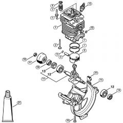 Genuine Stihl FS87 / A - Cylinder, Engine pan