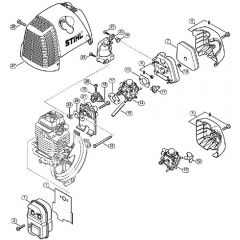 Genuine Stihl FS87 / D - Muffler, Air filter