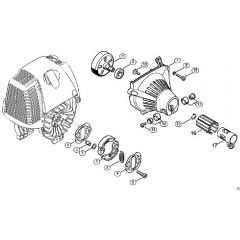 Genuine Stihl FS87 / F - Clutch, Fan housing