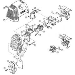 Genuine Stihl FS87 R / D - Muffler, Air filter