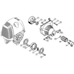 Genuine Stihl FS87 R / F - Clutch, Fan housing