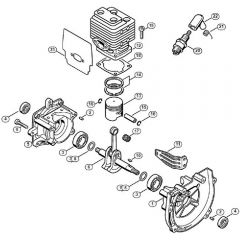 Genuine Stihl FS88 / A - Crankcase, Cylinder