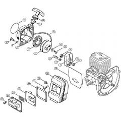 Genuine Stihl FS88 / B - Rewind starter, Muffler