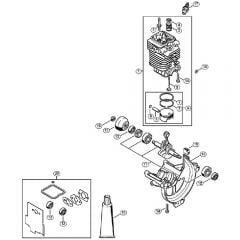 Genuine Stihl FS90 - 4180 / A - Cylinder, Engine pan