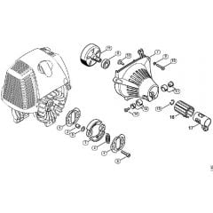 Genuine Stihl FS90 - 4180 / F - Clutch, Fan housing