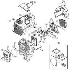 Genuine Stihl FS91 / C - Muffler, Air filter