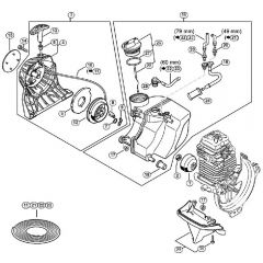 Genuine Stihl FS91 R / B - Rewind starter, Fuel tank