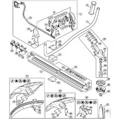 Genuine Stihl FS94 C-E / G - Bike handle, Drive tube assembly, Gear head from Serial number 516962085