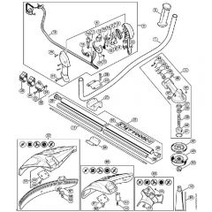 Genuine Stihl FS94 / G - Bike handle, Drive tube assembly, Gear head from Serial number 516962085