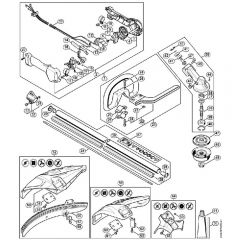 Genuine Stihl FS94 RC-E / E - Control handle, Drive tube assembly, Gear head from serial number 516962085