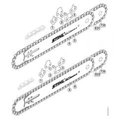 Genuine Stihl GS461 / L - Guide bar, chain